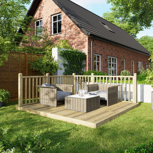 10x10 Decking with 2x Handrills