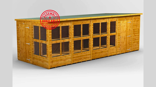 Pent Potting Shed Combi 20x6 with 6ft store