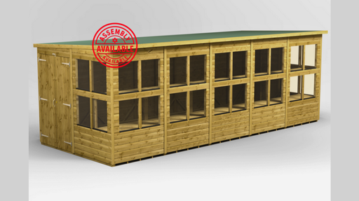 Premium Pent Potting Shed 20x8 (Double Door)