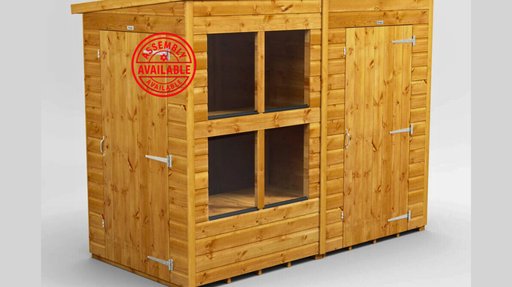 Pent Potting Shed Combi 8x4 with 4ft store