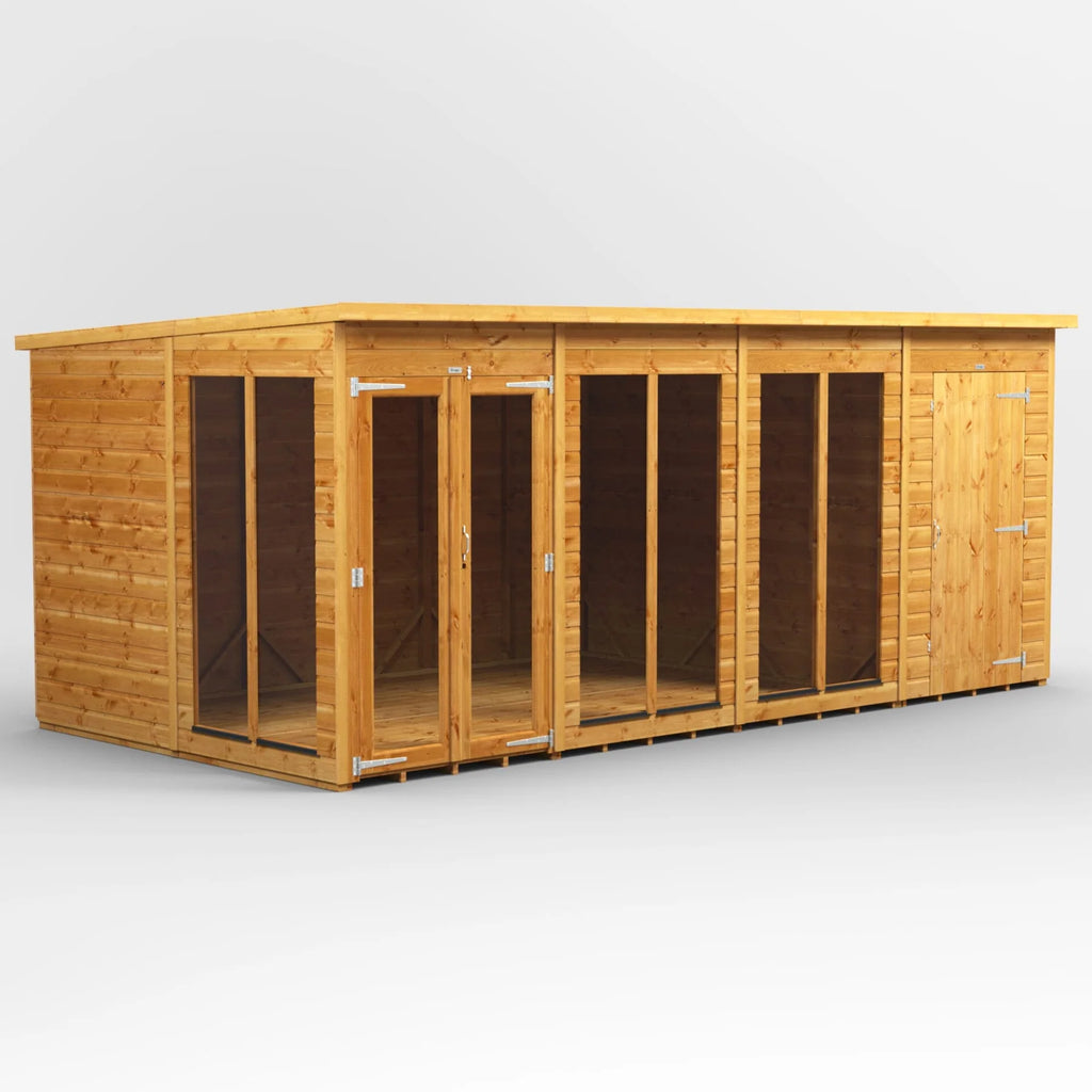 Pent Summerhouse Combi 16x8 with 4ft store