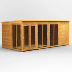 Pent Summerhouse Combi 16x8 with 4ft store