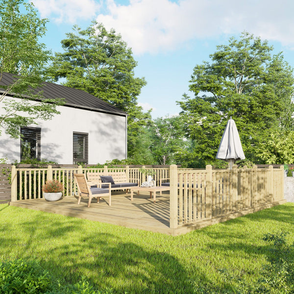 20x20 Decking with Handrail 3x sides