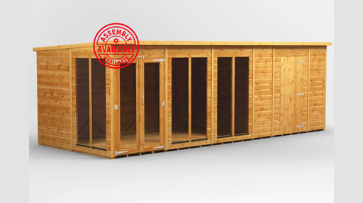 Pent Summerhouse Combi 20x8 with 6ft store
