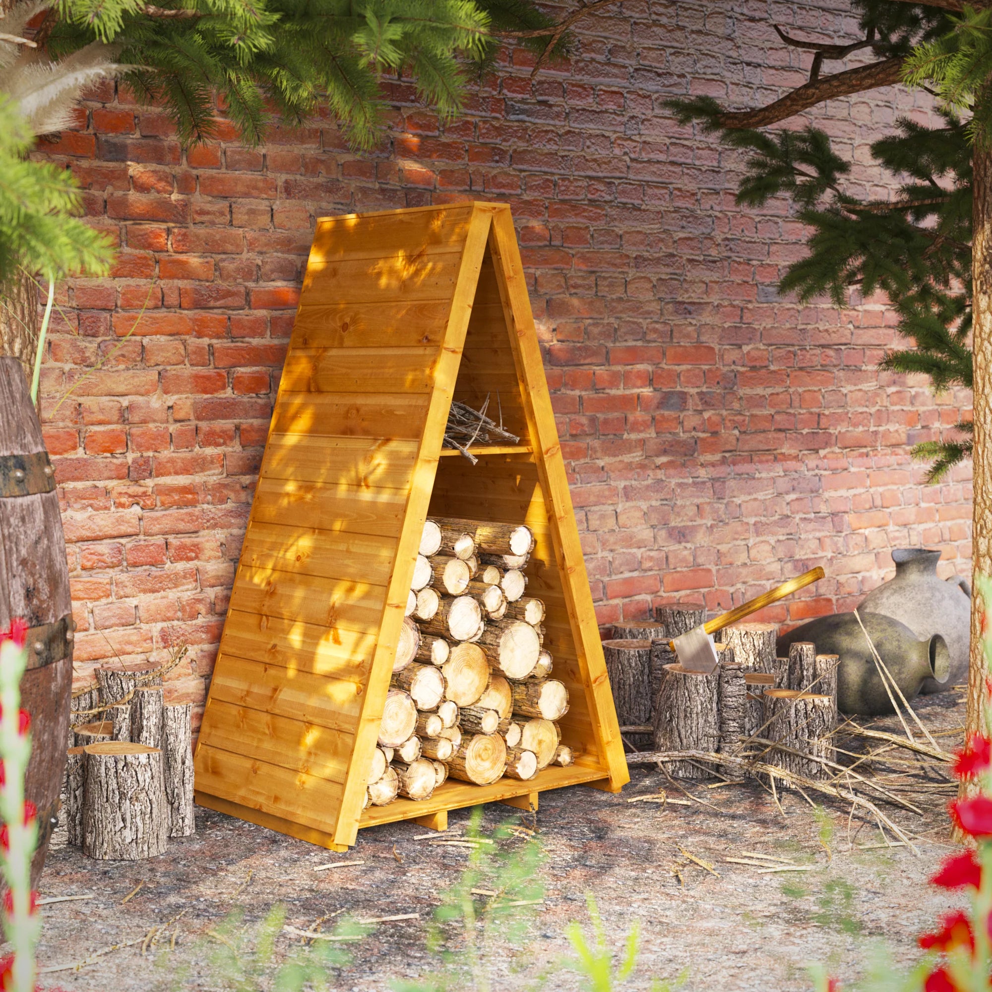 Triangle Log Store 3x2